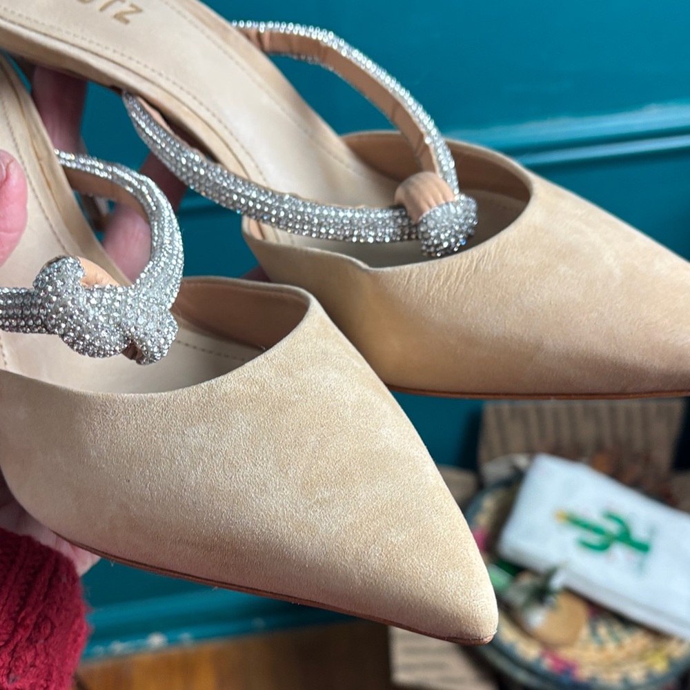 SCHUTZ Beige Heels with Sparkling Straps - Picture 6 of 6